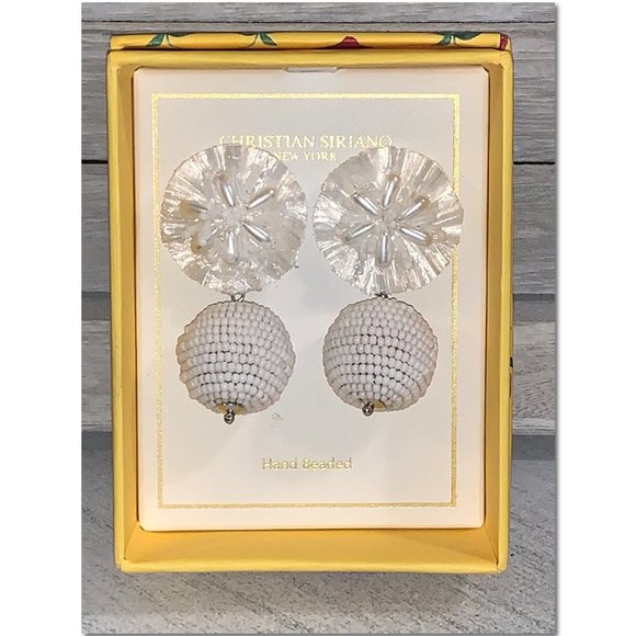 Christian Siriano Jewelry Christian Siriano Hand Beaded White Ball